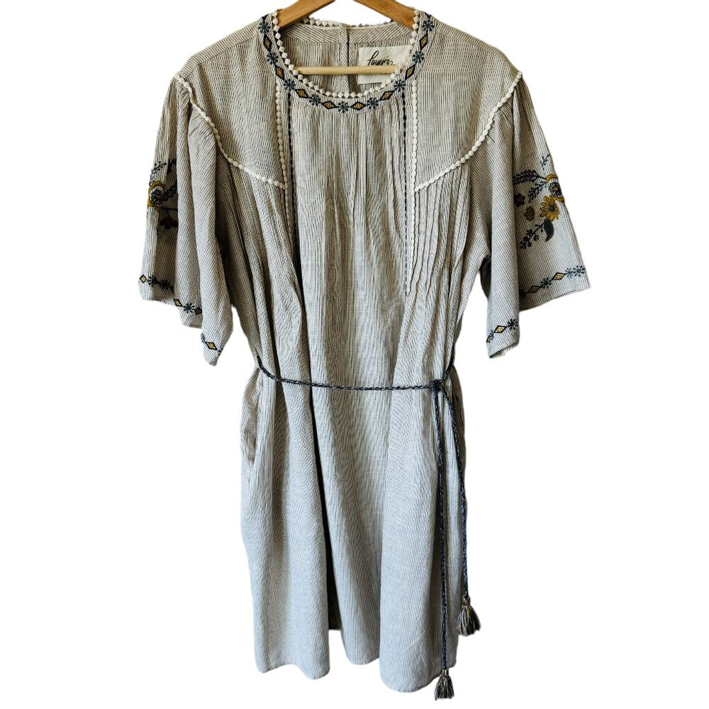 Layerz Clothing Wander Dress Cover Up Lightweight Gauzy Sheer Boho Embroidery